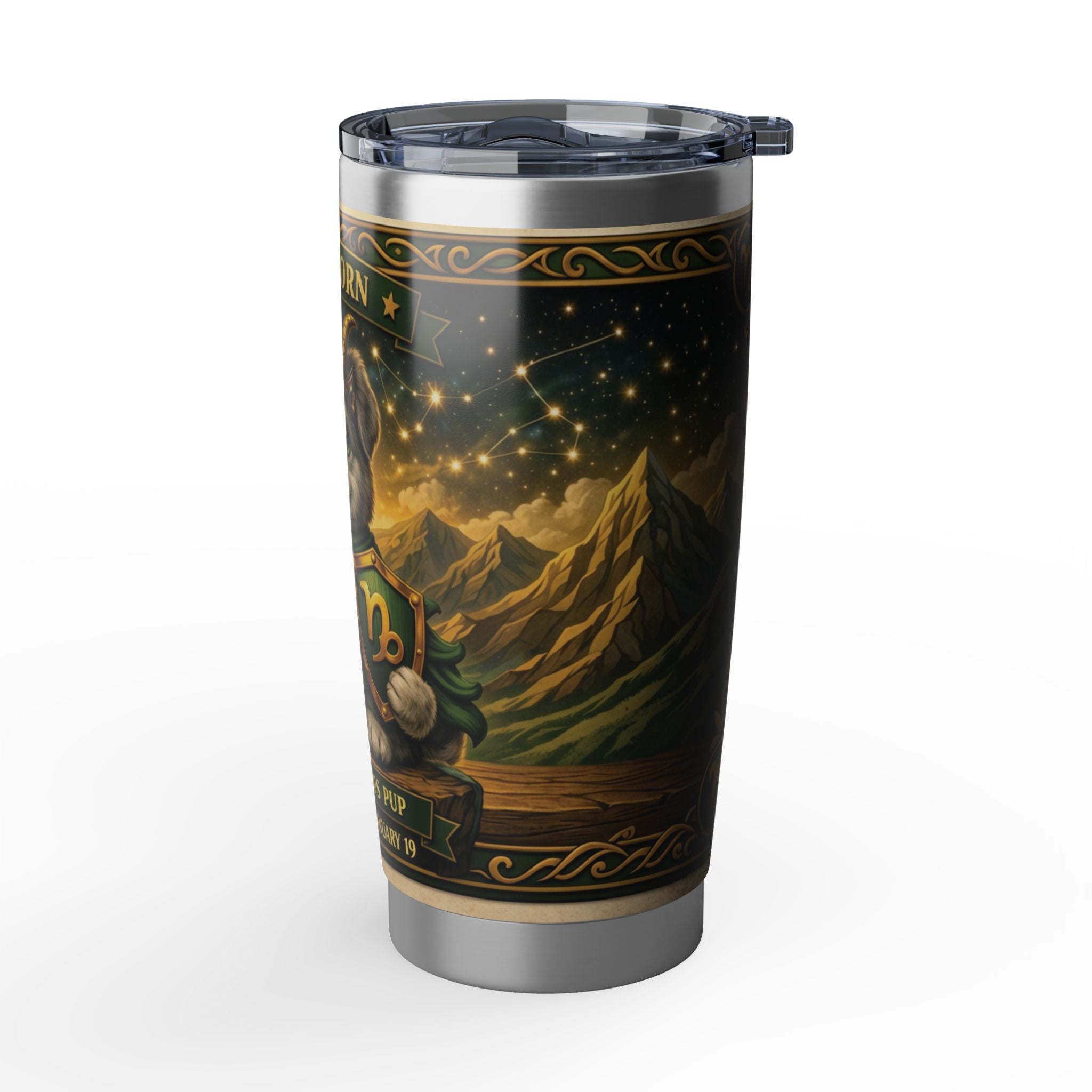 Capricorn Pup Zodiac Tumbler - The Ambitious Pup