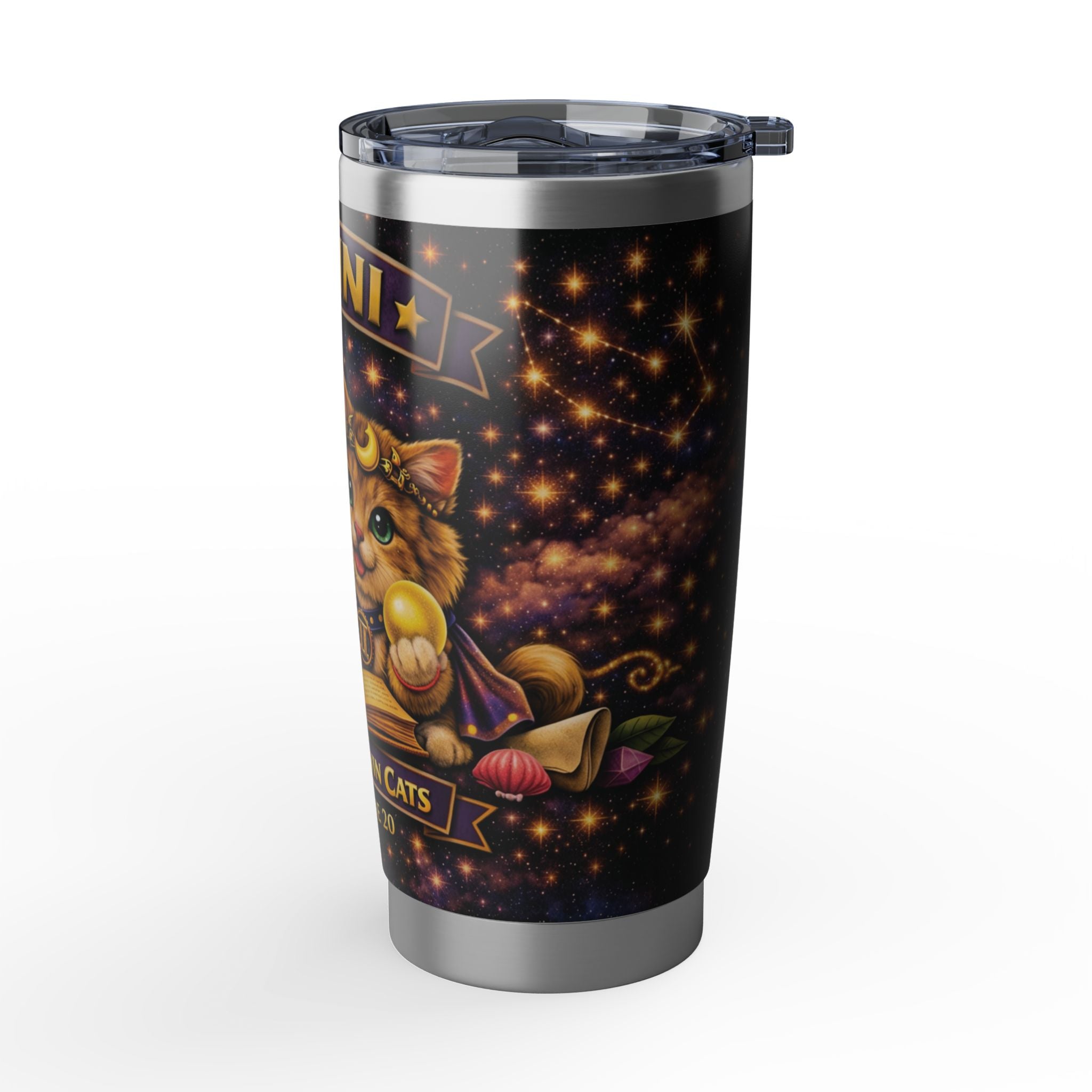 Gemini Cat Zodiac Tumbler - The Twin Spirits