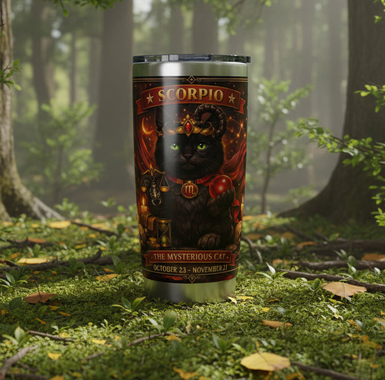 Scorpio Cat Zodiac Tumbler - The Mysterious Cat