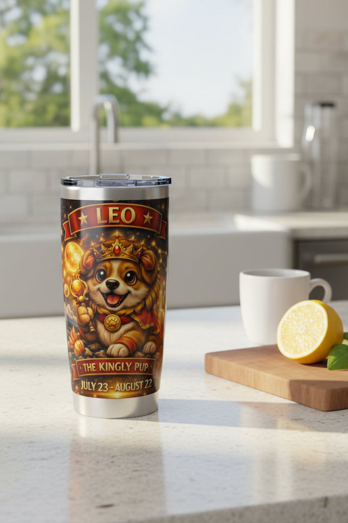 Leo Dog Zodiac Tumbler - The Kingly Pup