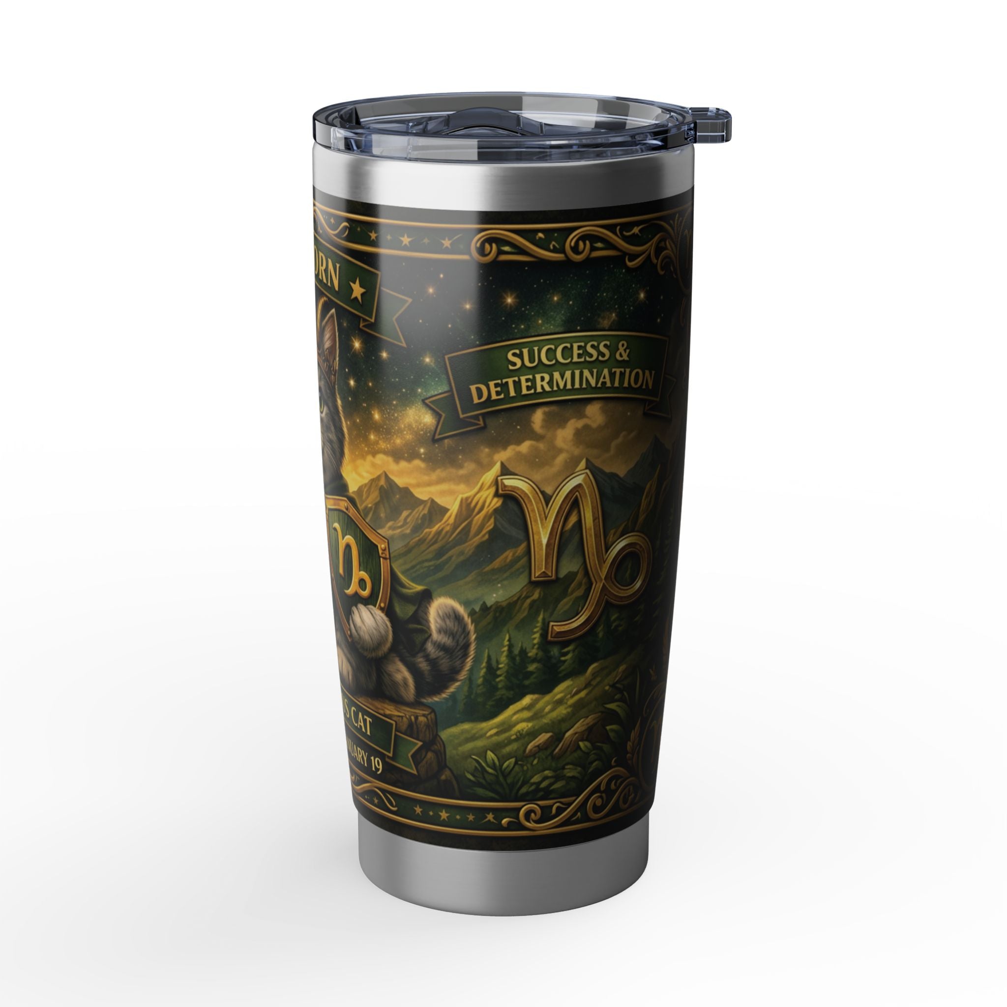 Capricorn Cat Zodiac Tumbler - The Ambitious Cat