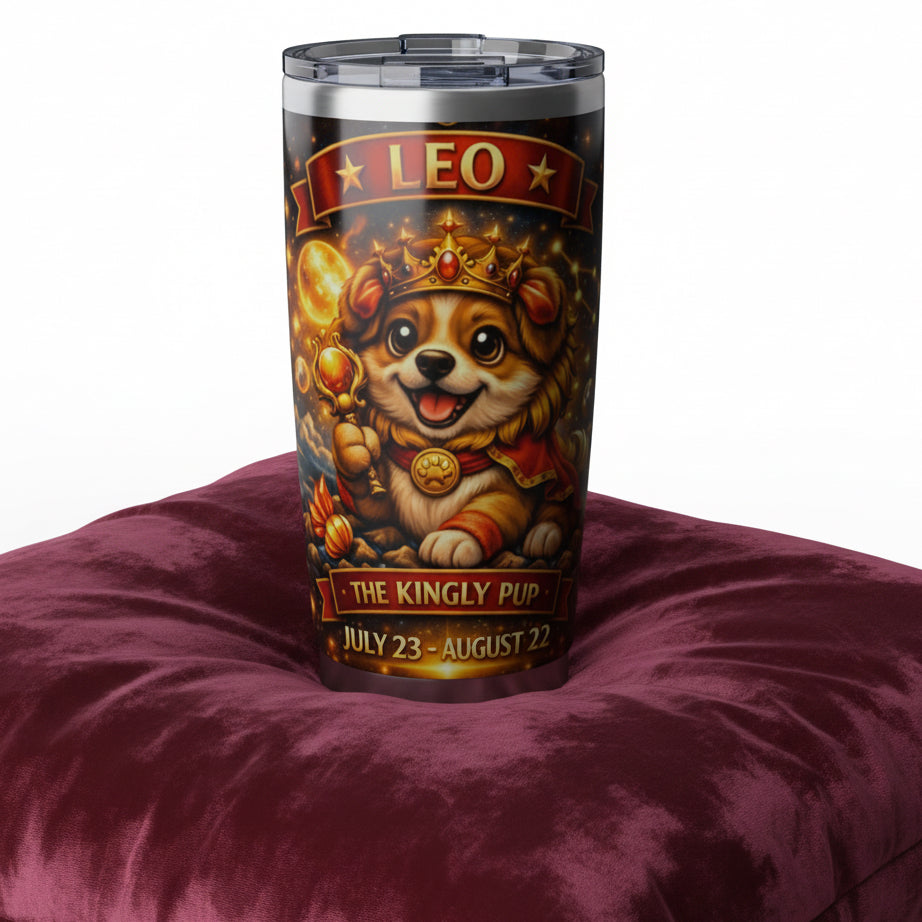 Leo Dog Zodiac Tumbler - The Kingly Pup