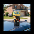 Tumbler with cartoon cats and 'Happy Father's Day' text on a white background